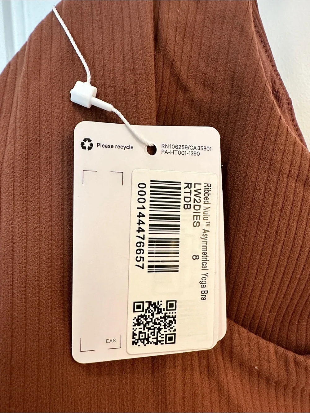 Lululemon NWT One-Shoulder Ribbed Bra- Brown